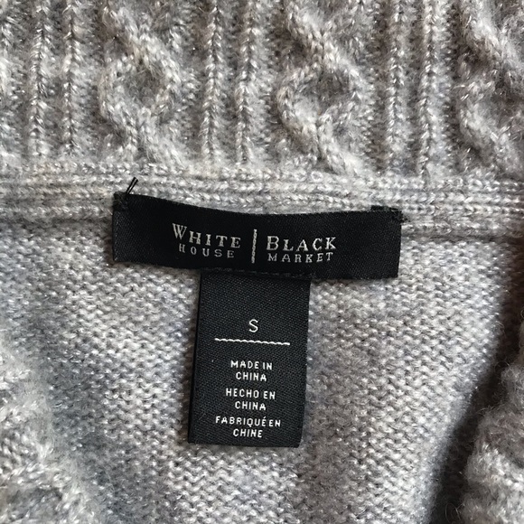 White House Black Market Grey Sparkle Faux Wrap Sweater, EUC, S - Picture 5 of 13